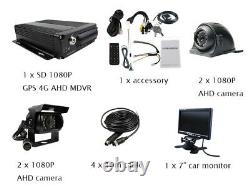 1080P AHD 4CH GPS 4G 512GB Car DVR MDVR Video Record CCTV Camera Remote Monitor