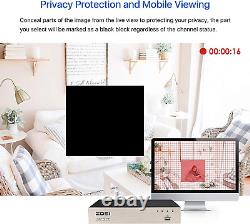 1080P CCTV Home Security Camera System, 8CH H. 265+ 2MP DVR Recorder with 2Pcs 10