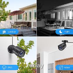 1080P CCTV Home Security Camera System, 8CH H. 265+ 2MP DVR Recorder with 2Pcs 10