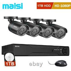 1080P HD CCTV Security Camera System Kit 4CH DVR Home Outdoor IR with Hard Drive