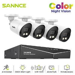 1080P SANNCE CCTV Camera System Full Color Night Vision Security 8CH H. 264+ DVR