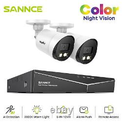 1080P SANNCE Color Night Vision CCTV Camera System 4CH H. 264+ 5IN1 DVR Security