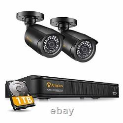 1080p CCTV Camera System, 4CH 1080p H. 265+ Surveillance DVR with 1TB HDD