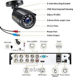 1080p CCTV Home Security Camera System, 8CH H. 265+ 2MP DVR Recorder with