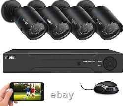 1080p CCTV Security Camera System, 8 Channel DVR Recorder with 4pcs 2MP Outdoor