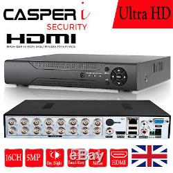 16CH 5MP Smart CCTV DVR CASPERi Ultra HD Surveillance Video Recorder HDMI H. 265