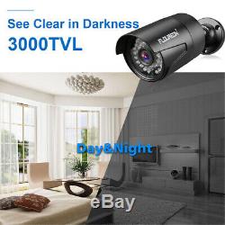 1TB HDD CCTV 8CH 1080N 3000TVL DVR Recorder In/Outdoor Security Cameras System