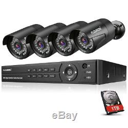 1TB Metal Shell CCTV Security 8CH 1080P AHD DVR Recorder 3000TVL Outdoor Camera