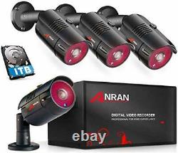 2021 NewANRAN CCTV Camera System 1080P DVR Recorder with 1TB Hard Drive 4X