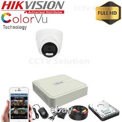 2MP ColorVu System Camera Hikvision Security Outdoor 2.8mm Dome WDR Full HD 24/7