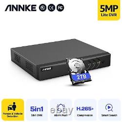 2TB ANNKE 5MP Lite 8CH DVR Video Recorder Remote Home Security CCTV Camera 24/7