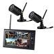 2x Digital Wireless Cctv Camera With 7'' Lcd Monitor Dvr Record Home Security
