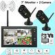 2x Digital Wireless Cctv Camera 7 Lcd Monitor Dvr Record Home Security System