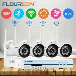 4CH 1080P CCTV Wireless DVR WIFI IP Camera Home Security NVR Recorder System Kit