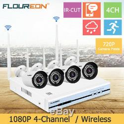 4CH 1080P CCTV Wireless DVR WIFI IP Camera Home Security NVR Recorder System Kit