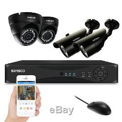 4CH 1080P DVR recorder with 4 HD 2MP Home Outdoor IR Security Camera CCTV System