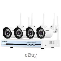 4CH CCTV 1080P HDMI DVR Kit Outdoor WiFi IP Camera Security NVR Recorder System