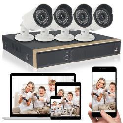 4CH Full 1080P HDMI AHD DVR Recorder CCTV Home Security System 4Outdoor Camera