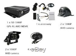 4CH GPS 4G 1080P AHD 512GB SD Car DVR MDVR Video Recorder Rear View CCTV Camera