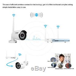 4CH Wireless 1080P CCTV DVR Recorder Outdoor WIFI Video Security Camera System