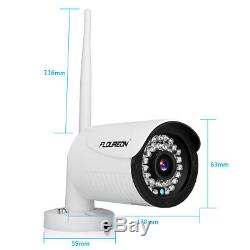 4CH Wireless 1080P DVR Recorder Waterproof 720P IP Camera CCTV Security NVR Kit