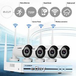 4CH Wireless 1080P DVR Video Recorder Wifi WLAN 720P IP Camera CCTV System UK