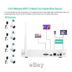 4CH Wireless CCTV 1080P DVR HDMI 4x 720P IP Camera Kit Video Recorder NVR System