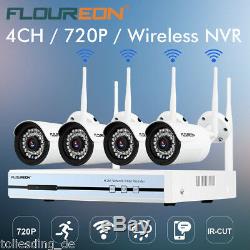 4CH Wireless CCTV 1080P DVR Kit 4X Wifi WLAN 720P IP Kamera Video Recorder NVR