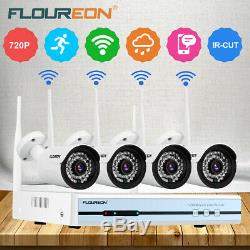 4CH Wireless CCTV 1080P DVR Outdoor WLAN IP Camera Security Video Recorder NVR