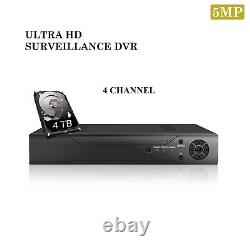4Channel 5MP Surveillance Video Recorder DVR Full HD 4in1 CCTV 1920P Ultra HD UK