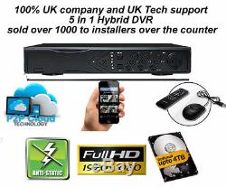 4,8,16Ch 1080P HDMI 5in1 CCTV DVR NVR Video Recorder Security Camera System UK