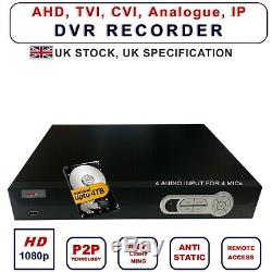 4/8/16 Ch CCTV Video Recorder HD 1080P NVR AHD TVI CVI DVR Home Security System