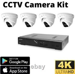 4 Camera CCTV System, 4K Output. App Access IP System