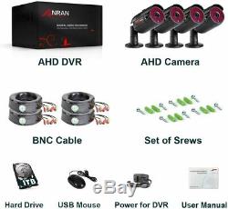 4 Channel 1080P Home Security Camera System 4ch CCTV DVR Recorder with 1TB HD