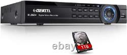 4 Channel CCTV DVR Recorder, DEATTI HD 1080P Lite 5in1 Hybrid DVR for Home with