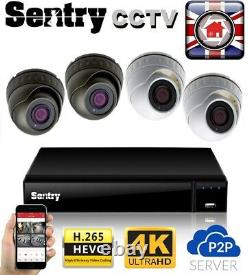 4k Cctv Kit System Sentry Dvr Ultra Hd 2 3 4 5 6 8mp Dome Camera H265+ Recorder