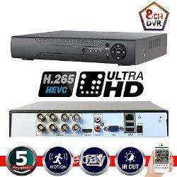 5MP 4/8/16 Ch Smart CCTV DVR Video Recorder With Hard Drive For Camera System UK