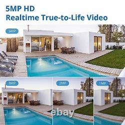 5MP Outdoor Security Camera System, 8CH Home CCTV DVR Recorder, 4X
