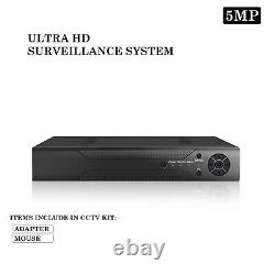 5MP Ultra HD Recorder 8 Channel DVR Motion VGA CCTV AHD HDMI 1920P Digital Video