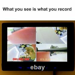 7 Car Quad Split CCTV LCD Monitor Screen 4 Display Built-in DVR Video Recording