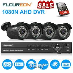 8CH 1080P DVR Camera CCTV Kit with 1TB Hard Drive Recorder Home Security System