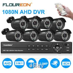 8CH 1080P HD CCTV DVR+8X 3000TVL Outdoor Cameras Video Recorder Security System