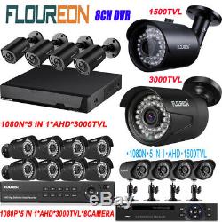 8CH AHD DVR Recorder 1080P CCTV Surveillance Outdoor Camera Home Security System