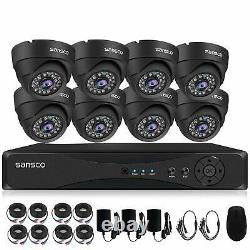 8CH DVR CCTV System Kit HD 1080P Home Security Outdoor Dome Camera Night Vision