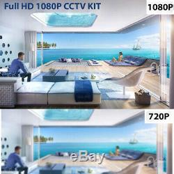 8CH Full HD CCTV 1080P DVR Record 3000TVL 2.4MP Home Outdoor Security System