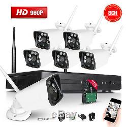 8CH Wireless CCTV DVR Wifi 960P HD Camera Recorder NVR System 1TB 6 IR Array LED