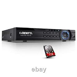 8 Channel CCTV DVR Recorder, DEATTI HD 1080P Lite 5in1 Hybrid DVR for Home with