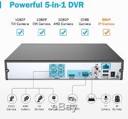 ANNKE 4+1CH 1080P Lite H. 264+ HD TVI DVR Recorder CCTV Camera System and 2x with