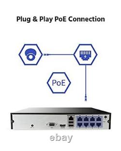 ANNKE 6MP PoE NVR 8 Channel CCTV Camera System Network Video Recorder with 2TB