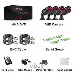 ANRAN CCTV Camera System 1080P DVR Recorder with 1TB Hard Drive 4X Full HD P2P